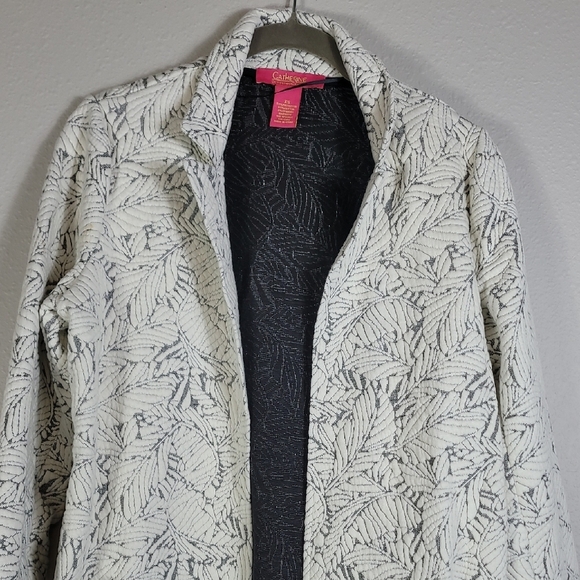 Catherine Malandrino Textured Knit Blazer Size XS Open Pockets Quiet Luxury - Picture 2 of 14